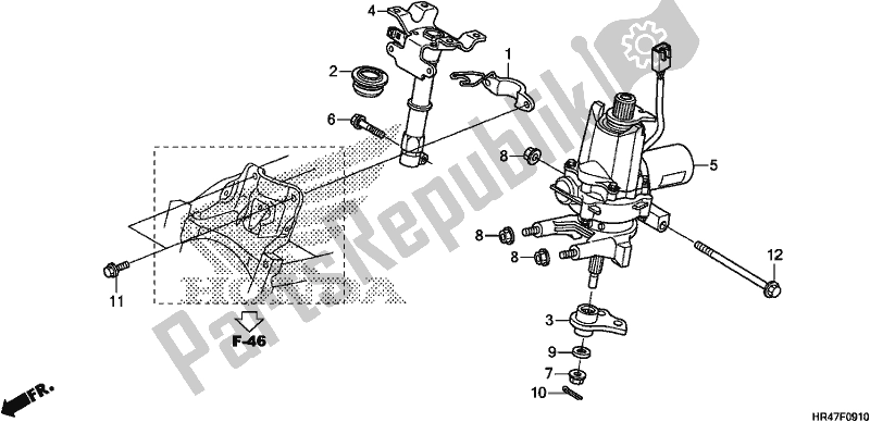 All parts for the Steering Shaft (eps) of the Honda TRX 500 FM2 2018