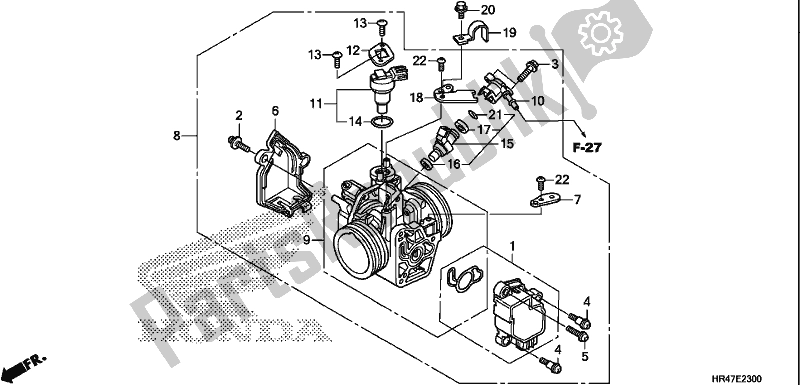 All parts for the Throttle Body of the Honda TRX 500 FM2 2018