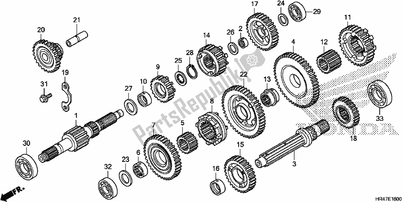 All parts for the Transmission of the Honda TRX 500 FM2 2018