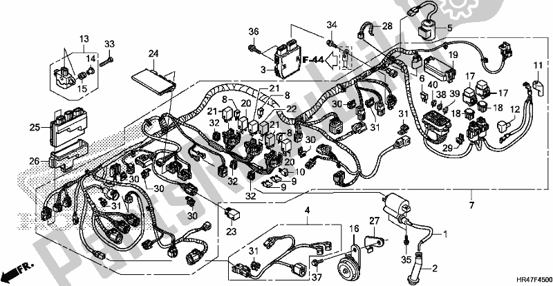 All parts for the Wire Harness of the Honda TRX 500 FM2 2018