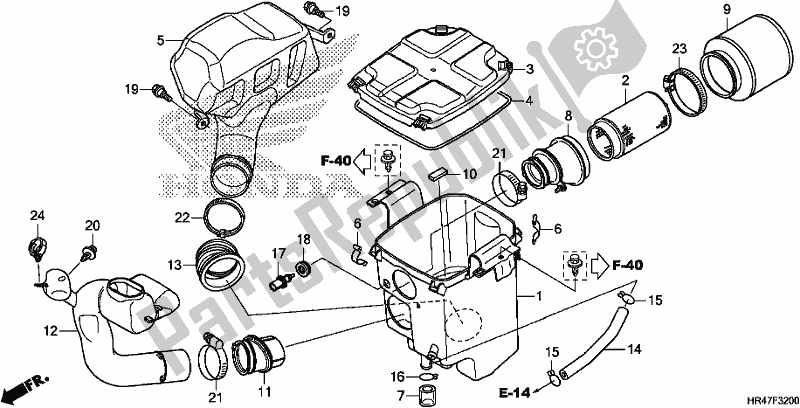 All parts for the Air Cleaner of the Honda TRX 500 FM2 2019