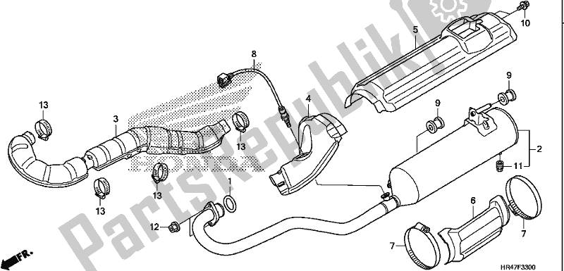 Wszystkie części do T? Umik Wydechowy Honda TRX 500 FM2 2019