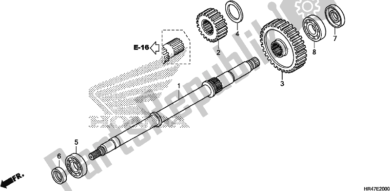 All parts for the Final Shaft of the Honda TRX 500 FM2 2019