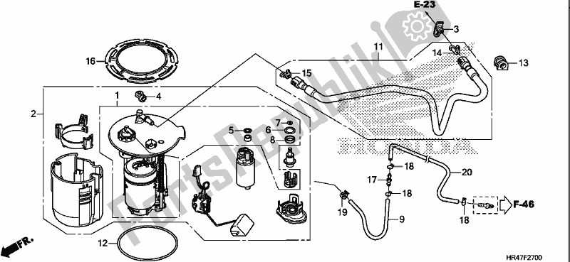 All parts for the Fuel Pump of the Honda TRX 500 FM2 2019