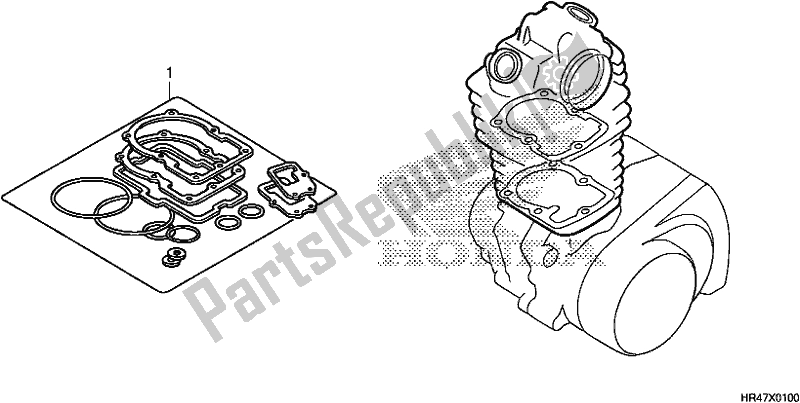 Tutte le parti per il Kit Guarnizioni A del Honda TRX 500 FM2 2019