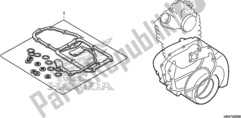 All parts for the Gasket Kit B of the Honda TRX 500 FM2 2019