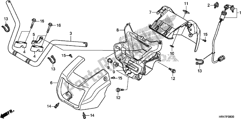 All parts for the Handle Pipe of the Honda TRX 500 FM2 2019