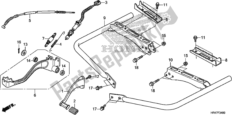 All parts for the Pedal/step of the Honda TRX 500 FM2 2019