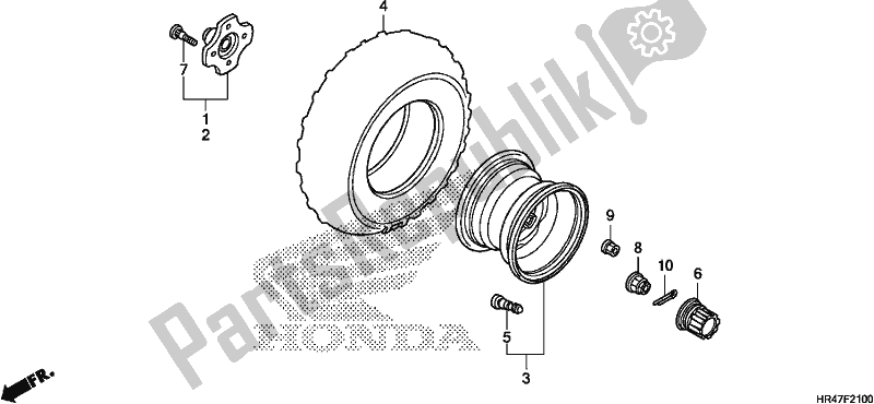 All parts for the Rear Wheel of the Honda TRX 500 FM2 2019