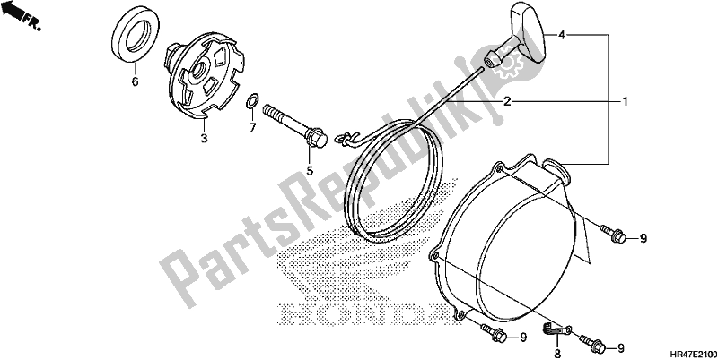 All parts for the Recoil Starter of the Honda TRX 500 FM2 2019