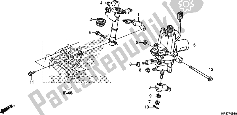 All parts for the Steering Shaft (eps) of the Honda TRX 500 FM2 2019
