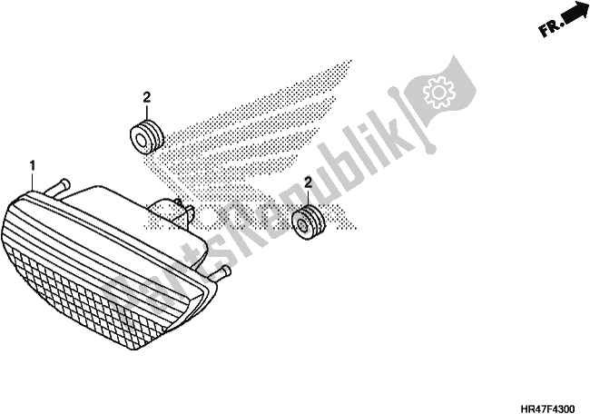 All parts for the Taillight of the Honda TRX 500 FM2 2019