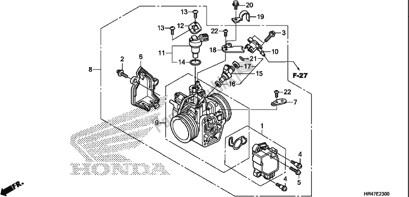 All parts for the Throttle Body of the Honda TRX 500 FM2 2019