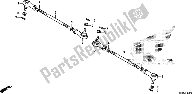 All parts for the Tie Rod of the Honda TRX 500 FM2 2019