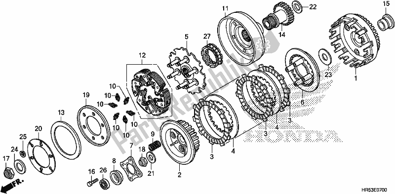Tutte le parti per il Frizione del Honda TRX 500 FM6 2017