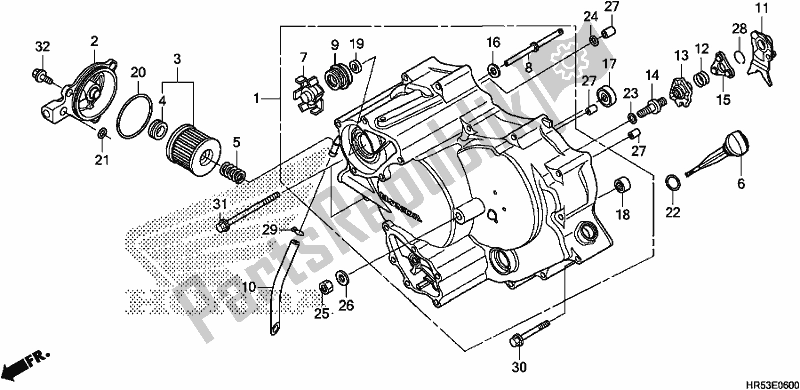 Tutte le parti per il Coperchio Del Carter Anteriore del Honda TRX 500 FM6 2017