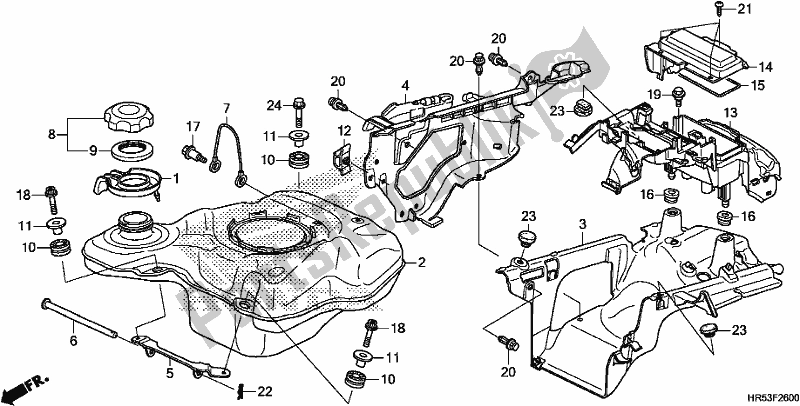 Wszystkie części do Zbiornik Paliwa Honda TRX 500 FM6 2017