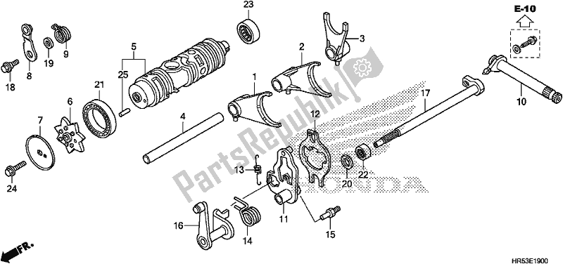 Todas las partes para Horquilla De Cambio De Marchas de Honda TRX 500 FM6 2017