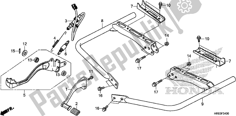 All parts for the Pedal/step of the Honda TRX 500 FM6 2017