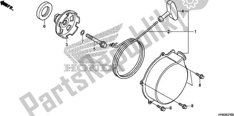 All parts for the Recoil Starter of the Honda TRX 500 FM6 2017