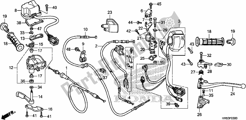 Tutte le parti per il Interruttore / Cavo del Honda TRX 500 FM6 2017