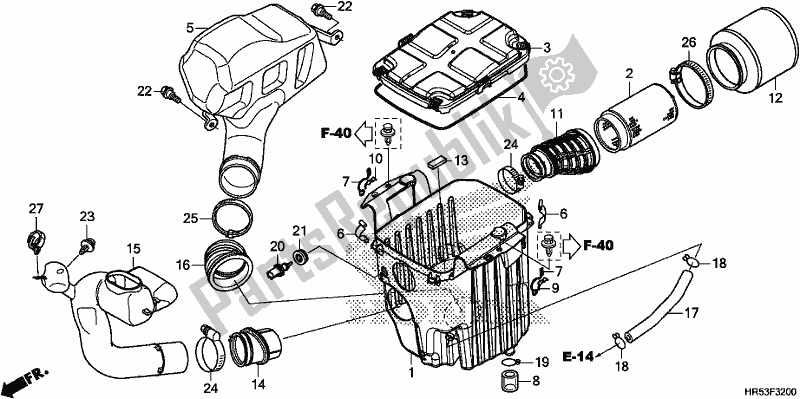 All parts for the Air Cleaner of the Honda TRX 500 FM6 2018