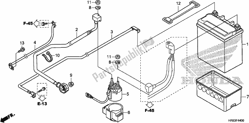 All parts for the Battery of the Honda TRX 500 FM6 2018