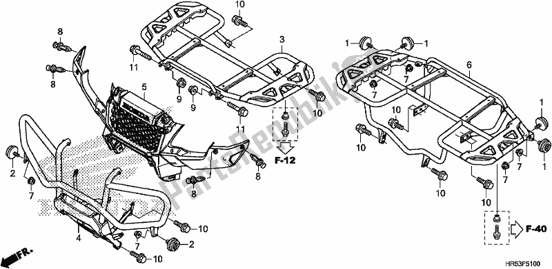 All parts for the Carrier of the Honda TRX 500 FM6 2018