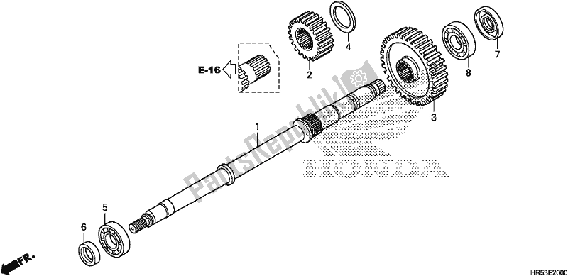 All parts for the Final Shaft of the Honda TRX 500 FM6 2018