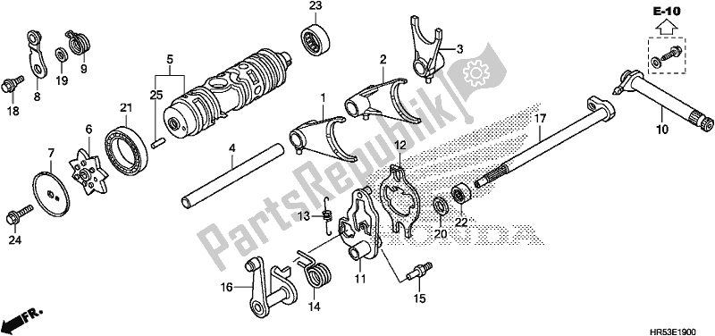 All parts for the Gearshift Fork of the Honda TRX 500 FM6 2018