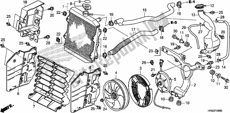 All parts for the Radiator of the Honda TRX 500 FM6 2018