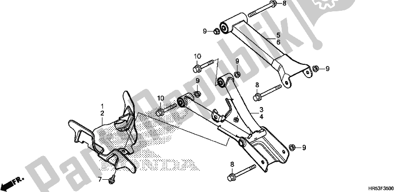 All parts for the Rear Arm of the Honda TRX 500 FM6 2018