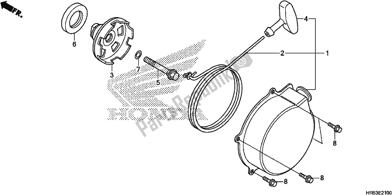 All parts for the Recoil Starter of the Honda TRX 500 FM6 2018