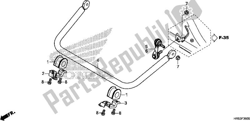 All parts for the Stabilizer of the Honda TRX 500 FM6 2018