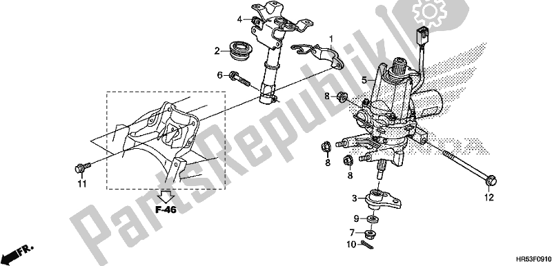 Alle onderdelen voor de Steering Shaft (eps) van de Honda TRX 500 FM6 2018