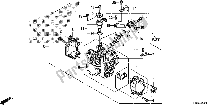 All parts for the Throttle Body of the Honda TRX 500 FM6 2018