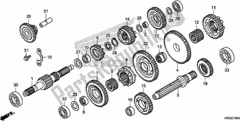 All parts for the Transmission of the Honda TRX 500 FM6 2018