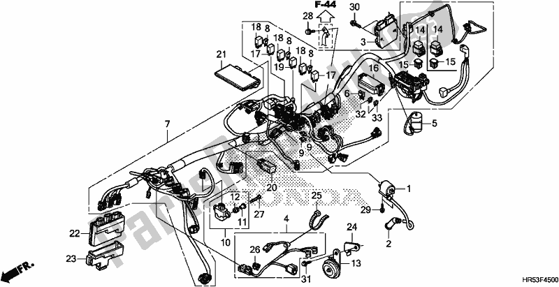 All parts for the Wire Harness of the Honda TRX 500 FM6 2018