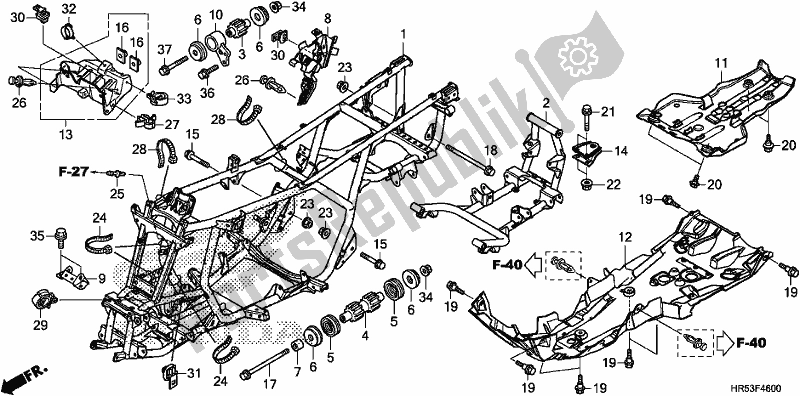 Todas las partes para Cuerpo Del Marco de Honda TRX 500 FM6 2019