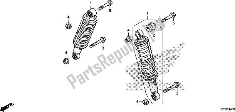 Toutes les pièces pour le Coussin Avant du Honda TRX 500 FM6 2019