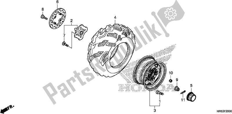 Toutes les pièces pour le Roue Avant du Honda TRX 500 FM6 2019