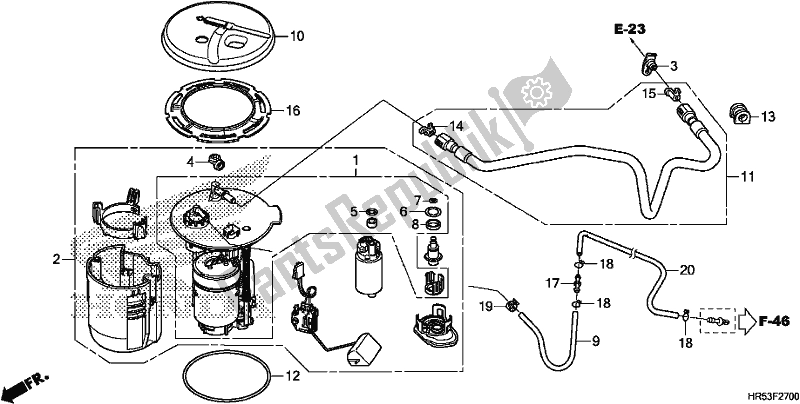 Toutes les pièces pour le Pompe à Essence du Honda TRX 500 FM6 2019