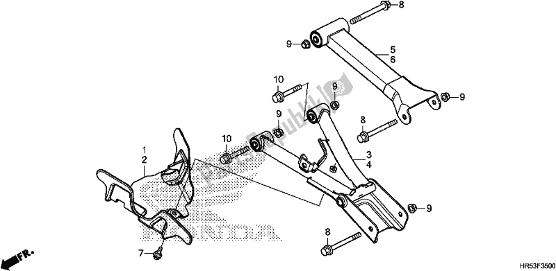 Toutes les pièces pour le Bras Arrière du Honda TRX 500 FM6 2019