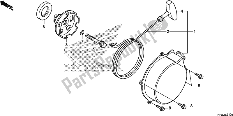 Toutes les pièces pour le Démarreur à Rappel du Honda TRX 500 FM6 2019