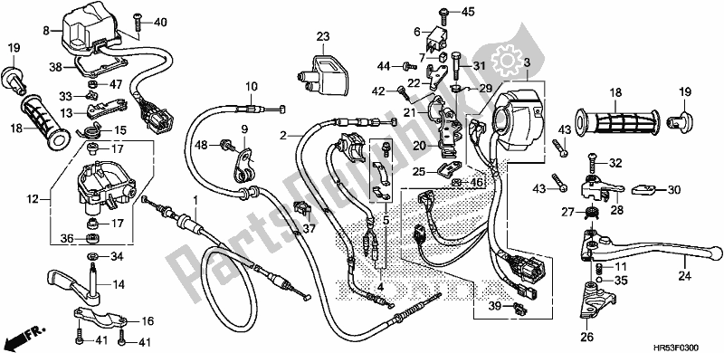 Todas las partes para Interruptor / Cable de Honda TRX 500 FM6 2019