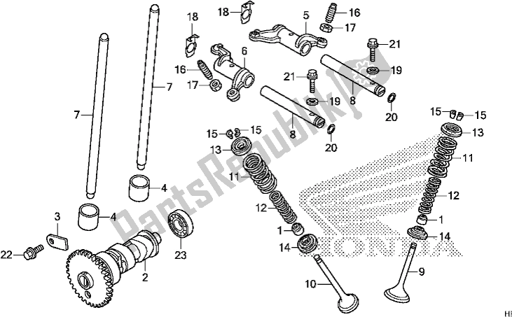 Todas las partes para árbol De Levas / Válvula de Honda TRX 520 FA6 2020