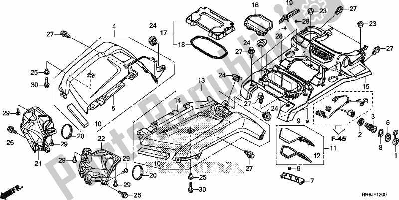 Tutte le parti per il Parafango Anteriore del Honda TRX 520 FA6 2020