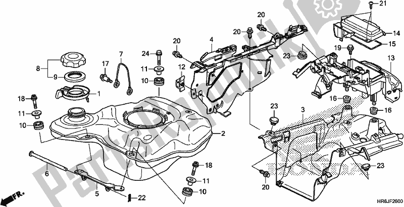 Tutte le parti per il Serbatoio Di Carburante del Honda TRX 520 FA6 2020