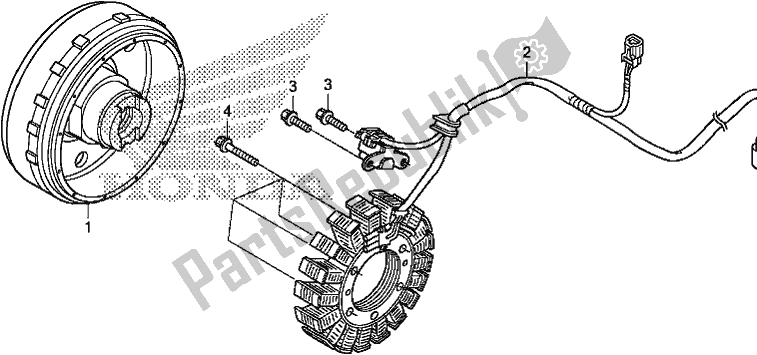 All parts for the Generator of the Honda TRX 520 FA6 2020