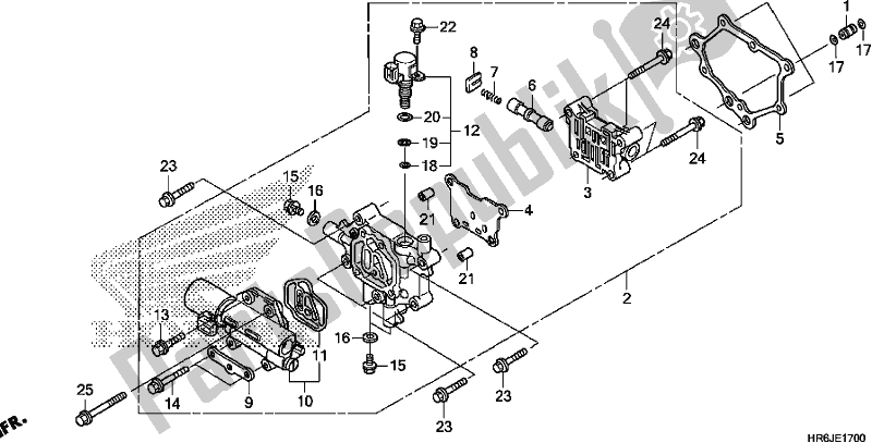 Alle onderdelen voor de Hoofdklephuis van de Honda TRX 520 FA6 2020